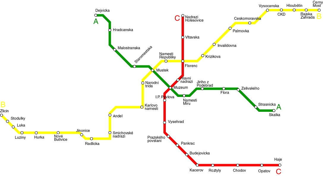 Карта метро праги